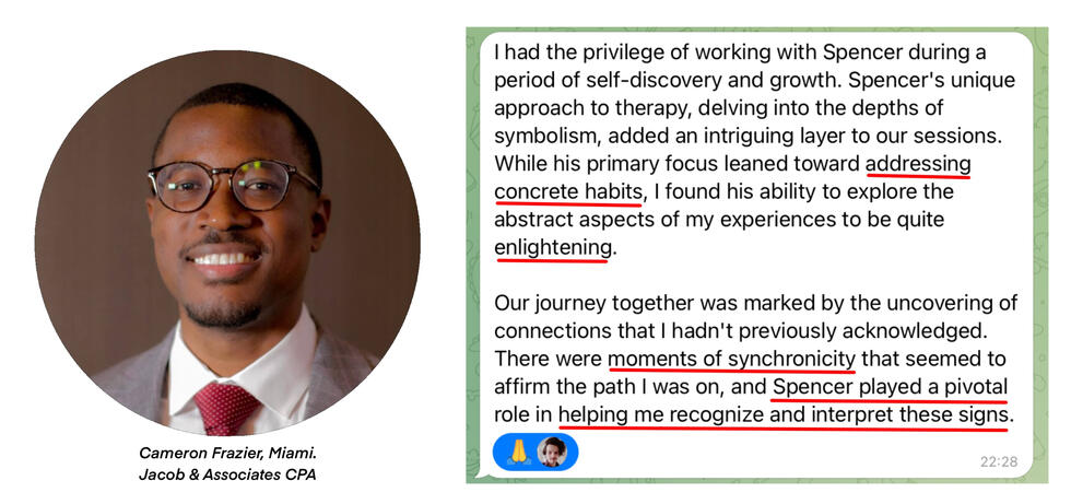 ^ Cameron gained actionable clarity towards his spiritual life as a Christian. ^